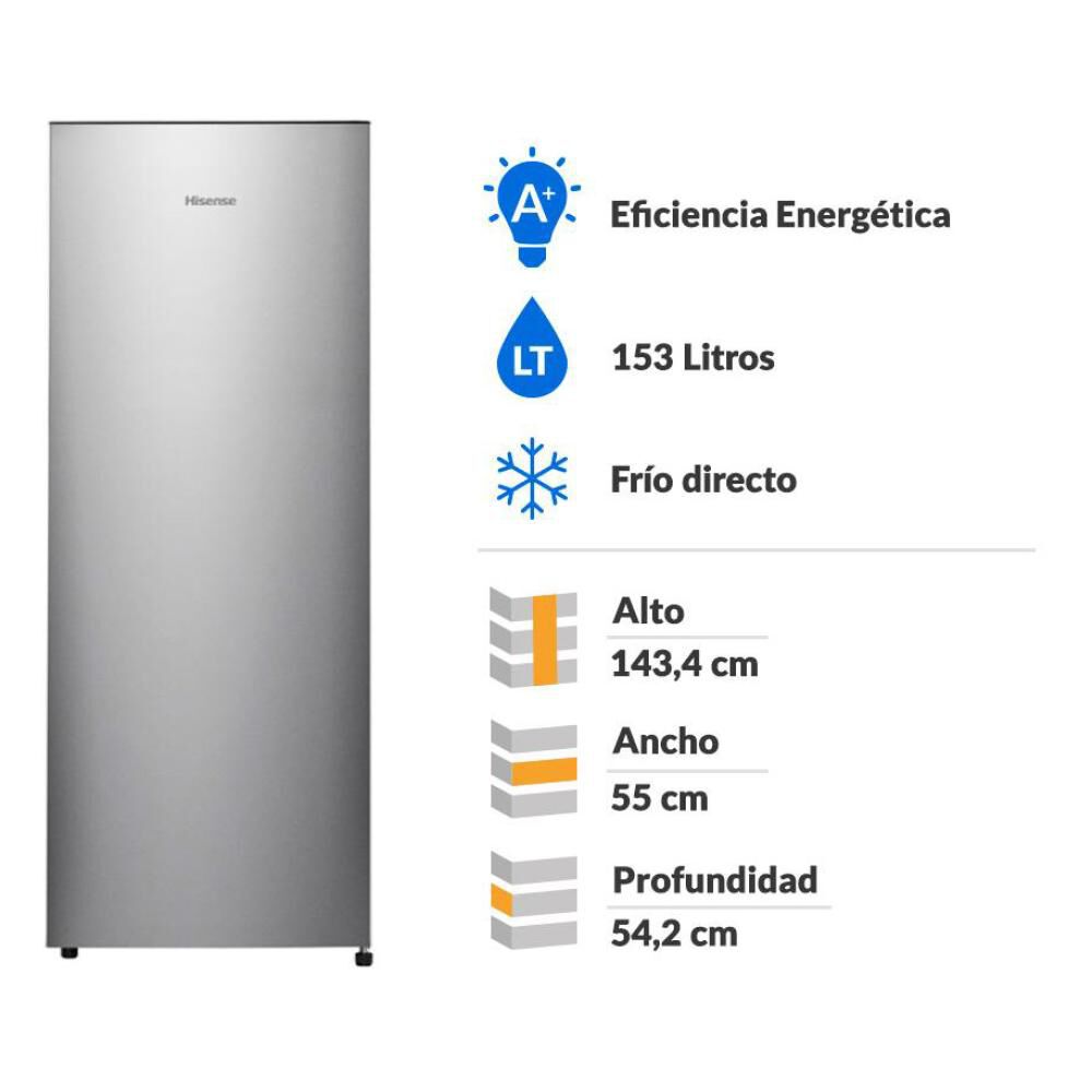 Freezer Vertical Hisense RS-20DC / Frío Directo /153 Litros / A+ image number 1.0